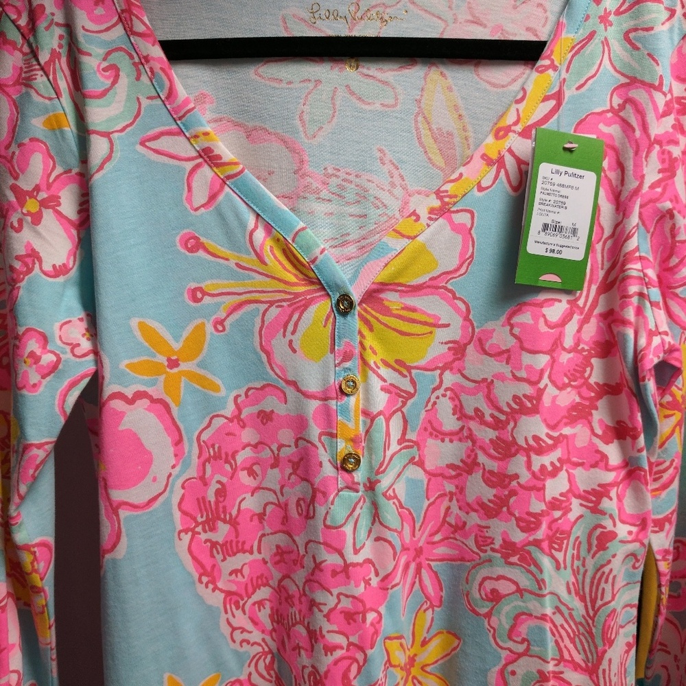 Lilly Pulitzer Women's Floral Dress - Pink and Blue